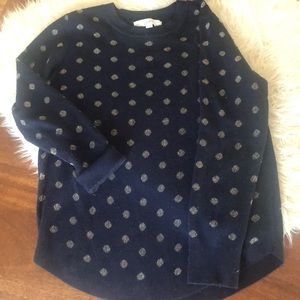 Navy &gold dot sweater